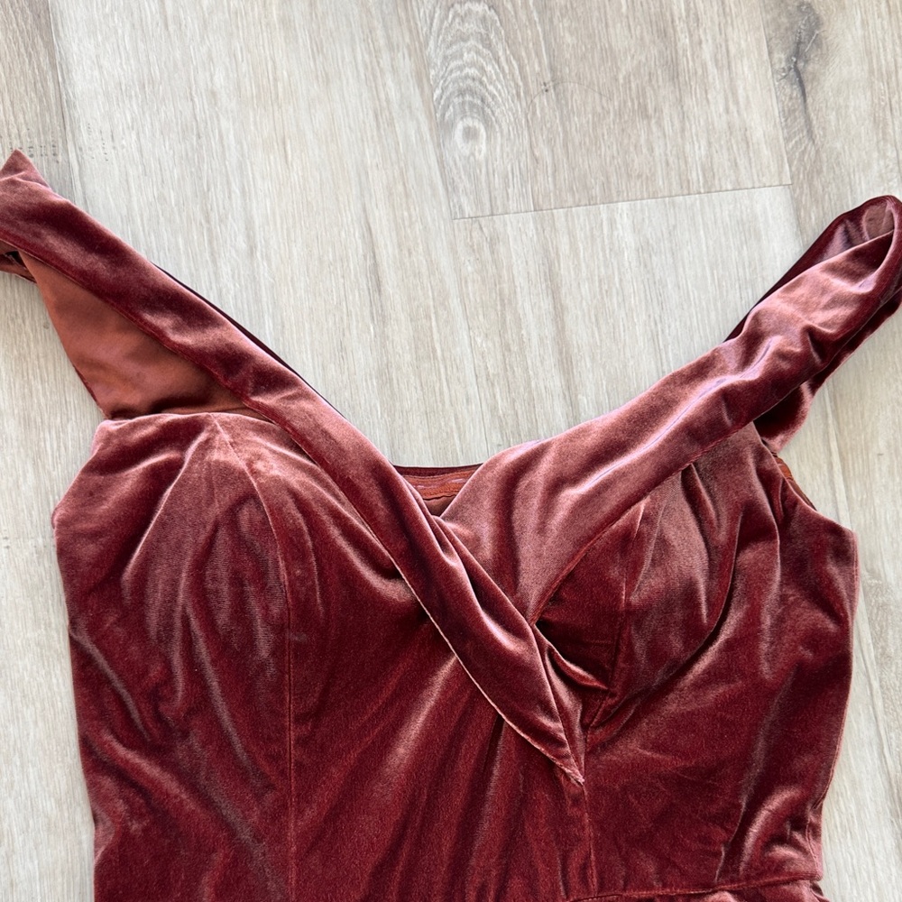 Revelry Bardot Velvet Dress sz 6 - Picture 7 of 14